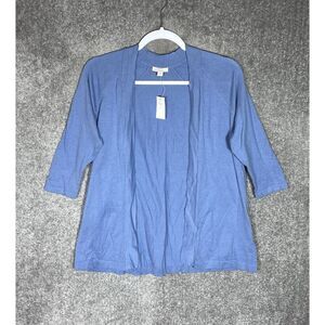Gap Maternity Open Front Cardigan Women Size XS Blue Knit‎ 3/4 Sleeve NWT